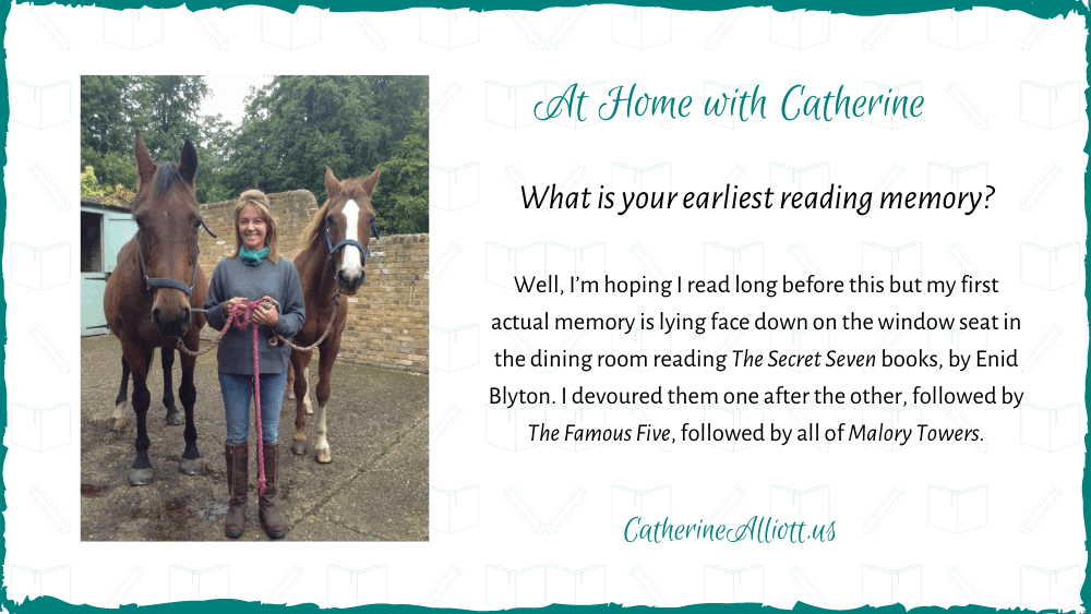 Catherine Alliott with horses at home